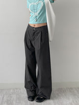 121 One Tuck Cotton Wide Pants