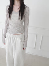 sheer v-neck tee (4c)