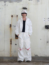 Circle Denim Bomber Jacket (White)