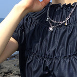 tooth gem necklace (yellow)