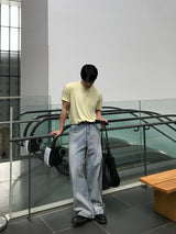ミルク カーブド バンディング デニムパンツ