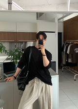 エイドデイリーリネンオーバーフィットロングスリーブTシャツ