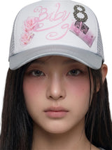 baby girl 8 cap gray
