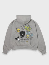 DINOSAUR ZIP HOODIE - GREY