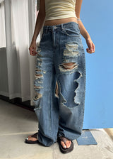 SUN DAMAGE WIDE PANTS (S-L)