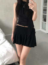 Dice Flared Mini Skirt (2 colors)