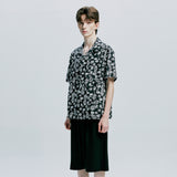 coconut hawaiian paisley half shirt black