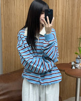 Pend Striped Collar Sweatshirt