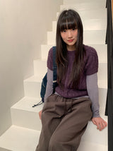 Shuel Wool Cable Short Sleeve Knit
