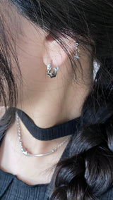  Surgical steel wave ring earrings