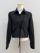 Ribbon Stripe Crop Shirt