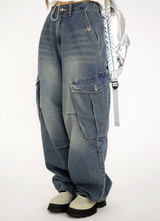 bel cargo denim pants(2color)