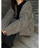 [F/W] ファーヘアカーディガンジャケット(3color)