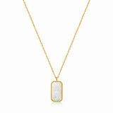 [Worn by IVE Ahn Yujin] Evil Eye Square Mother-of-Pearl 925 Silver Necklace N030-02G