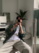 Glass Pigment Basic Cotton Shirt