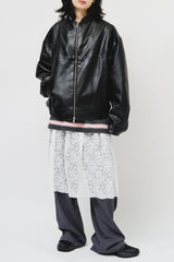 El Collarless Leather Jacket