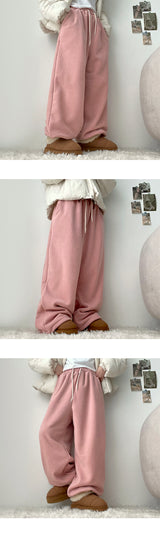 G DEN string thick fleece wide pants