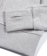 OFF-SHOULDER SLIM ZIP-UP_Melange Gray