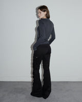 Diagonal Button Long Sleeve Charcoal