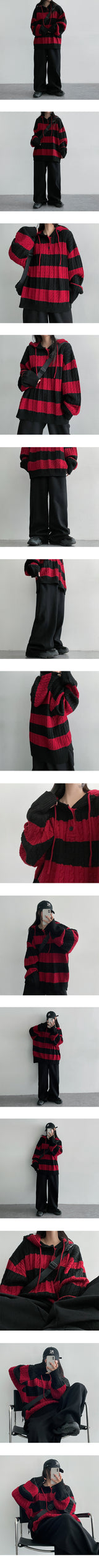 [3-length][S–3XL]NIT カットワイドスウェットパンツ (3 colors)