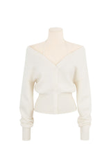 Giselle off-shoulder V-knit
