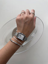 Squared Metal Wrist Watch 2colors