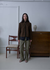 Vintage Crop Jacket (Brown)