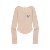 ANIV Uネックスリムフィット長袖Tシャツ(3Color)