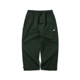 LOGO COTTON SUPER WIDE PANTS - DARK GREEN