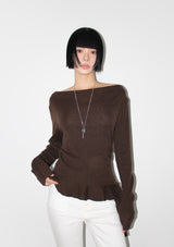 FRILL DROP OFF-SHOULDER TOP