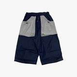 reverse terry pocket denim capri shorts_blue