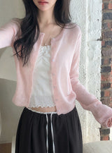 Sunday Pendant Layered Round Knit Cardigan (6color)