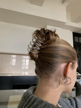 Metal silver fork hair claw