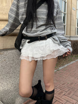 シークレットペタルレースミニスカート