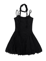 flared scarf mini dress (2color)