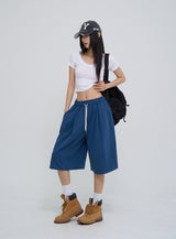 [U-BASIC] ソフトコットンVネッククロップドTシャツ