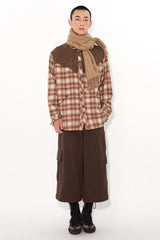 Checkered suede shirt