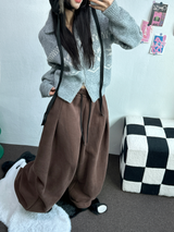 パラシュートツーピンタックバルーンロングワイドパンツ 🖤🩶💜🤎🩷5COLOR
