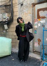  TUCK COTTON WIDE PANTS
