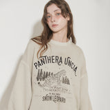 SNOW LEOPARD PRINT SWEATSHIRT [brushed] [BEIGE]