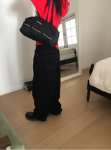 ベリートステッチブラックデニムパンツ