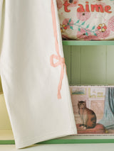 [SS ver] SWEET RIBBON SWEAT PANTS - CREAM/PINK