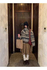 Snow reversible muffler fleece zip-up
