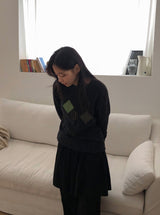 Hehen アーガイルパッチ ラウンドオーバーニット