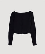 SQUARE NECK RIB CARDIGAN