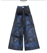 Embryo special imitation crocodile leather pants
