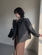 レマドヘリンボーンウールジャケット