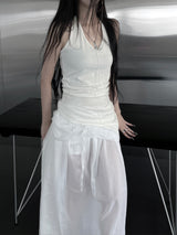 clean unbalanced strap sleeveless (2color)