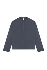 Boxy Henley Long Sleeve Tee
