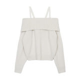 ストラップウールオフショルダーニット (3 COLORS)